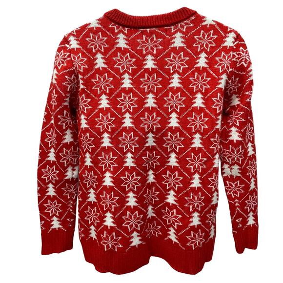 Poof NY No Drama Santa Hat Llama Ugly Christmas Sweater Size Small - Picture 3 of 5